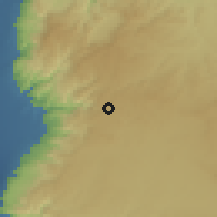 Shaded relief of the 56 km around Umm As-Summāq, drawn from the GMTED2010 grid