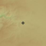 Shaded relief of the 56 km around al-Hāšimiyah, drawn from the GMTED2010 grid