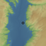 Shaded relief of the 56 km around al-Karāmah, drawn from the GMTED2010 grid