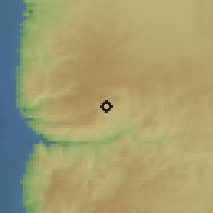 Shaded relief of the 56 km around al-Kittah, drawn from the GMTED2010 grid