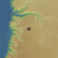 Shaded relief of the 56 km around al-Qaşr, drawn from the GMTED2010 grid