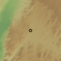 Shaded relief of the 56 km around al-Quwayrah, drawn from the GMTED2010 grid
