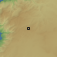 Shaded relief of the 56 km around al-Quwaysimah, drawn from the GMTED2010 grid