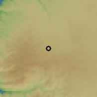 Shaded relief of the 56 km around an-Nu'ayyimah, drawn from the GMTED2010 grid