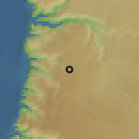 Shaded relief of the 56 km around ar-Rabbah, drawn from the GMTED2010 grid