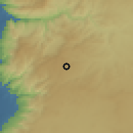 Shaded relief of the 56 km around ar-Rawd̨ah, drawn from the GMTED2010 grid
