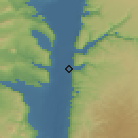 Shaded relief of the 56 km around aš-Šūnah aš-Šamāliyah, drawn from the GMTED2010 grid