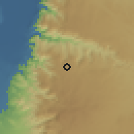 Shaded relief of the 56 km around aţ-Ţafīlah, drawn from the GMTED2010 grid