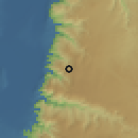 Shaded relief of the 56 km around 'Ayy, drawn from the GMTED2010 grid