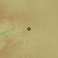 Shaded relief of the 56 km around Bal'amā, drawn from the GMTED2010 grid
