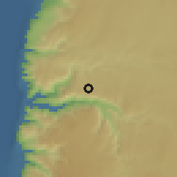 Shaded relief of the 56 km around Đībān, drawn from the GMTED2010 grid