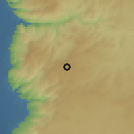 Shaded relief of the 56 km around H̱alda wa Tilā'-al-'Alī, drawn from the GMTED2010 grid