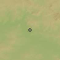 Shaded relief of the 50 km around Glubokoe, drawn from the GMTED2010 grid