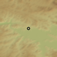 Shaded relief of the 50 km around Novaya Bukhtarma, drawn from the GMTED2010 grid