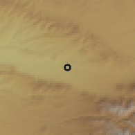 Shaded relief of the 52 km around Ryskulov, drawn from the GMTED2010 grid