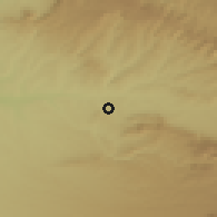Shaded relief of the 52 km around Sastobe, drawn from the GMTED2010 grid