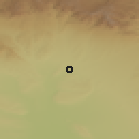 Shaded relief of the 51 km around Urdzhar, drawn from the GMTED2010 grid
