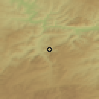 Shaded relief of the 50 km around Asubulak, drawn from the GMTED2010 grid