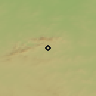 Shaded relief of the 49 km around Bayanaul, drawn from the GMTED2010 grid