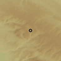 Shaded relief of the 52 km around Bayzhansay, drawn from the GMTED2010 grid