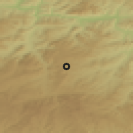 Shaded relief of the 50 km around Belogorskiy, drawn from the GMTED2010 grid