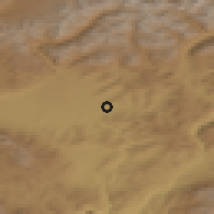 Shaded relief of the 50 km around Bolshaya, drawn from the GMTED2010 grid