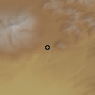 Shaded relief of the 53 km around Artashavan, drawn from the GMTED2010 grid
