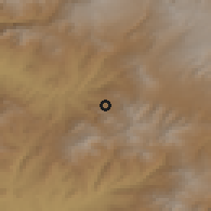 Shaded relief of the 53 km around Artavan, drawn from the GMTED2010 grid