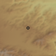 Shaded relief of the 53 km around Artsni, drawn from the GMTED2010 grid