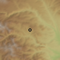 Shaded relief of the 54 km around Artsvanik, drawn from the GMTED2010 grid