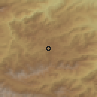 Shaded relief of the 53 km around Atan, drawn from the GMTED2010 grid
