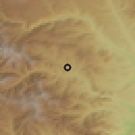 Shaded relief of the 54 km around Atchanan, drawn from the GMTED2010 grid