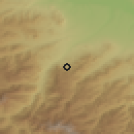 Shaded relief of the 53 km around Aygehovit, drawn from the GMTED2010 grid