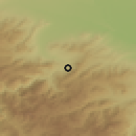 Shaded relief of the 53 km around Ayrum, drawn from the GMTED2010 grid
