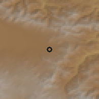 Shaded relief of the 53 km around Azat, drawn from the GMTED2010 grid