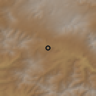 Shaded relief of the 53 km around Balak, drawn from the GMTED2010 grid
