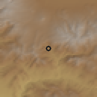 Shaded relief of the 53 km around Aghnjadzor, drawn from the GMTED2010 grid