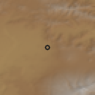 Shaded relief of the 53 km around Basen, drawn from the GMTED2010 grid