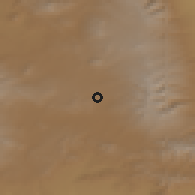 Shaded relief of the 53 km around Bavra, drawn from the GMTED2010 grid