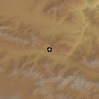 Shaded relief of the 53 km around Bazum, drawn from the GMTED2010 grid