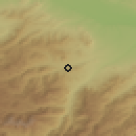 Shaded relief of the 53 km around Berkaber, drawn from the GMTED2010 grid