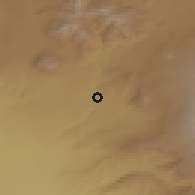 Shaded relief of the 53 km around Byureghavan, drawn from the GMTED2010 grid