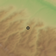 Shaded relief of the 53 km around Chinari, drawn from the GMTED2010 grid
