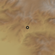 Shaded relief of the 53 km around Chiva, drawn from the GMTED2010 grid