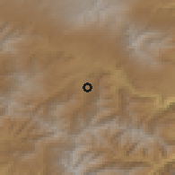 Shaded relief of the 53 km around Akhlatyan, drawn from the GMTED2010 grid