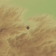 Shaded relief of the 53 km around Chochkan, drawn from the GMTED2010 grid