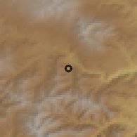 Shaded relief of the 53 km around Darbas, drawn from the GMTED2010 grid