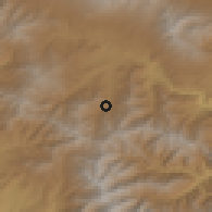 Shaded relief of the 53 km around Dastakert, drawn from the GMTED2010 grid