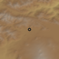 Shaded relief of the 53 km around Ddmashen, drawn from the GMTED2010 grid