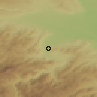 Shaded relief of the 53 km around Debedavan, drawn from the GMTED2010 grid